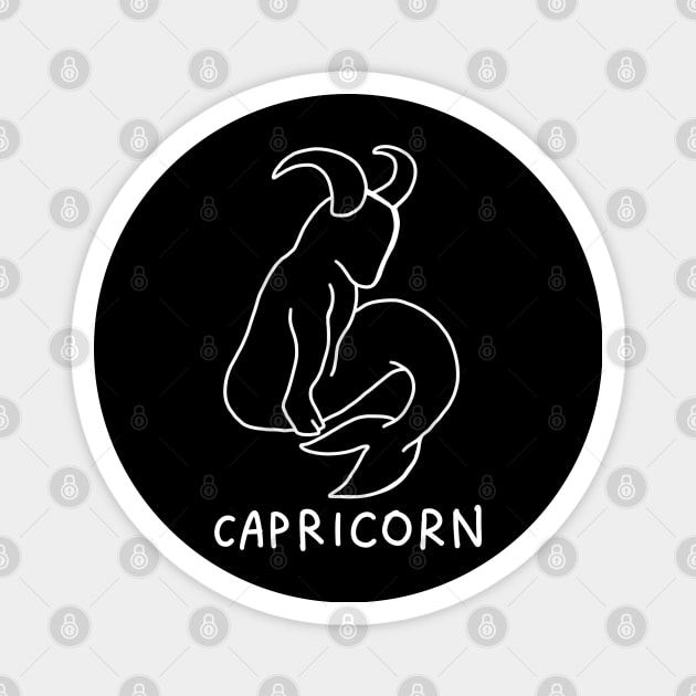 Capricorn Portrait - Goat With Fish Tail Zodiac Sign Magnet by isstgeschichte